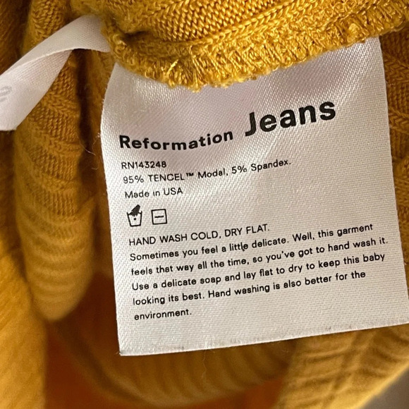 Reformation | Rosalind Twist Front Blouse Yellow Size Small - Picture 6 of 8